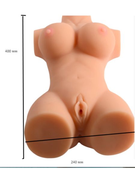 Мастурбатор-торс Busty Lady Solid Silicone Sexy Doll вагіна-анус без вібрації