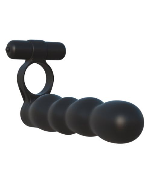 Насадка на член для подвійного проникнення з віброкільцем Posable Partner Double Penetrator