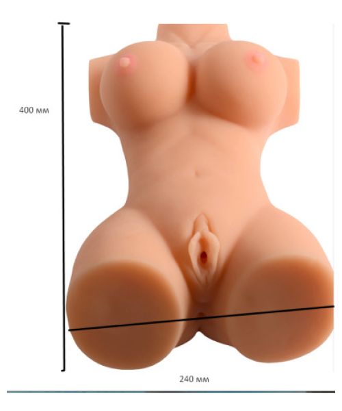 Мастурбатор-торс Busty Lady Solid Silicone Sexy Doll вагіна-анус без вібрації