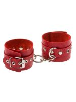 Наручники Leather Double Fix Hand Cuffs, Red