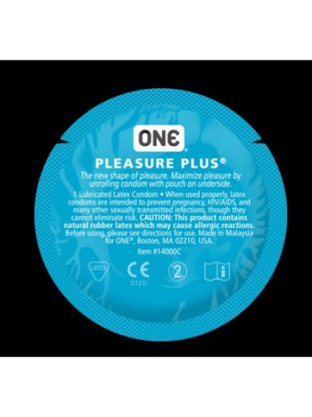 Презервативи ONE Pleasure Plus (ребристі, незвичайної форми) (по 1 шт) (упаковка може відрізнятися кольором та малюнком)