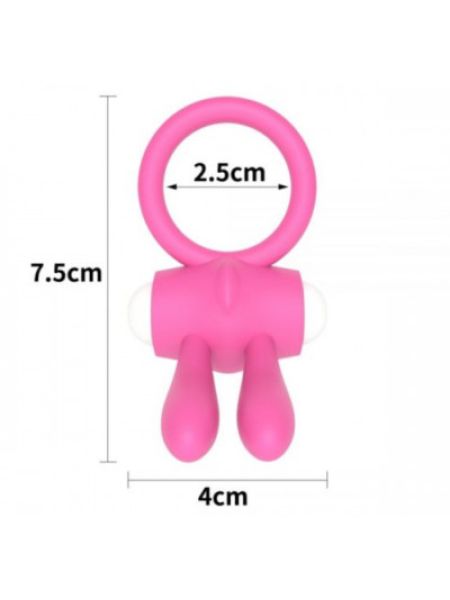 Ерекційне віброкільце Power Clit Cockring, Pink