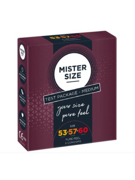 Презервативи MISTER SIZE Test Package Medium 53+57+60 мм (3 шт) Презервативи MISTER SIZE Test Package Medium 53+57+60 мм (3 шт)