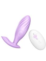 Анальна пробка з вібрацією ButBut anal plug, з пультом дистанційного керування, 10 режимів вібрації, колір ліловий