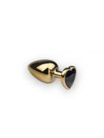Анальна пробка із серцем Gold Heart Black Diamond, M