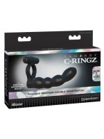 Насадка на член для подвійного проникнення з віброкільцем Posable Partner Double Penetrator