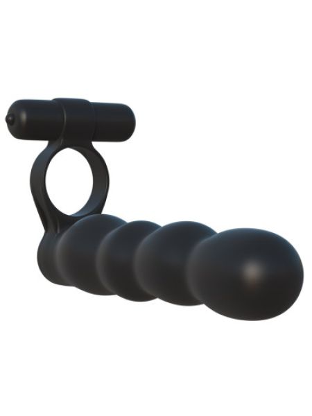 Насадка на член для подвійного проникнення з віброкільцем Posable Partner Double Penetrator