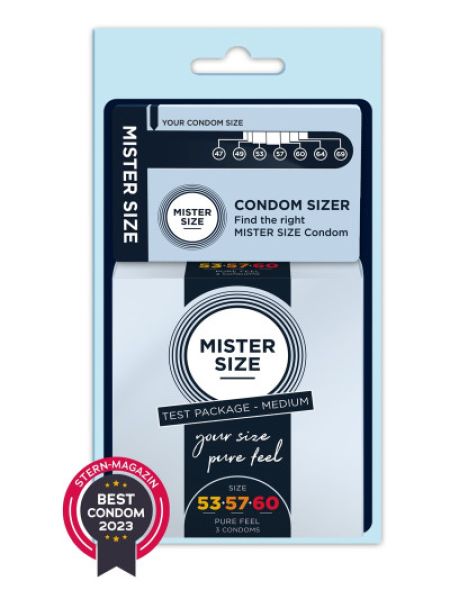 Презервативи Mister Size Test Package Medium-3 різних розмірів 53 мм - 57 мм - 60 мм