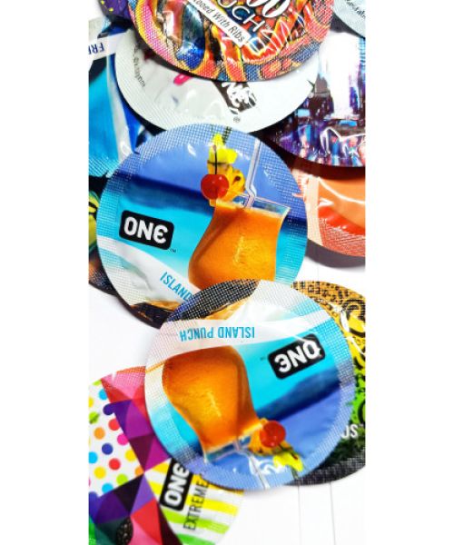 Презервативи ONE Island Punch (ароматизовані)(по 1 шт)(упаковка може відрізнятись кольором та малюнок