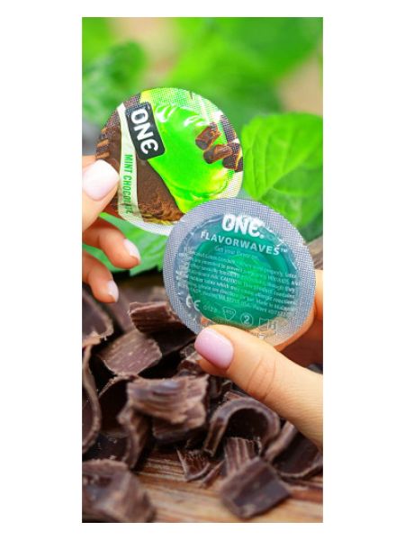 Презервативи ONE Mint Chocolate (ароматизовані) (по 1 шт) (упаковка може відрізнятися кольором та рисом)