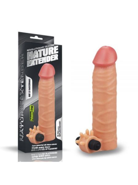 Насадка з вібрацією Add 1.5" Vibrating Silicone Extender, Flesh