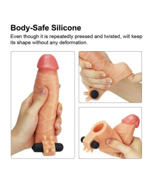Насадка з вібрацією Add 1.5" Vibrating Silicone Extender, Flesh
