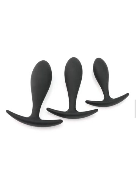 Силіконова анальна втулка Black silicone, розмір М