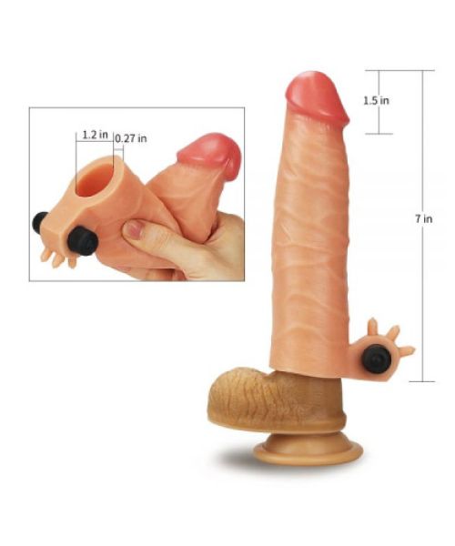 Вібронасадка Add 1.5" Vibrating Silicone Extender, Flesh