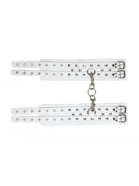 Окови Leather Double Fix Leg Cuffs, White