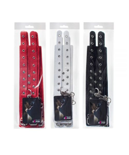 Окови Leather Double Fix Leg Cuffs, White