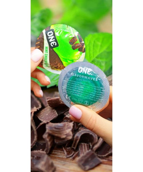 Презервативи ONE Mint Chocolate (ароматизовані) (по 1 шт) (упаковка може відрізнятися кольором та рисом)