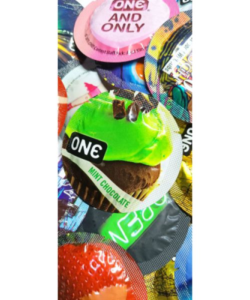 Презервативи ONE Mint Chocolate (ароматизовані) (по 1 шт) (упаковка може відрізнятися кольором та рисом)