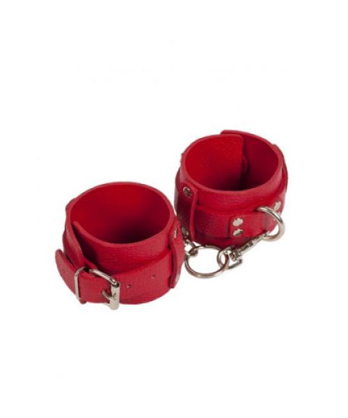 Наручники Leather Dominant Hand Cuffs, Red