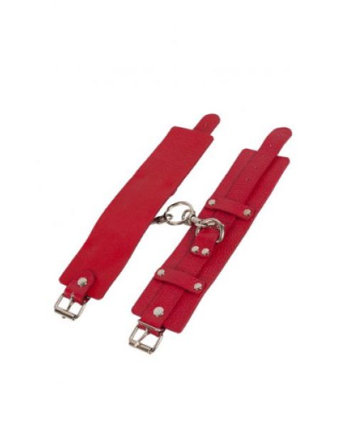 Наручники Leather Dominant Hand Cuffs, Red