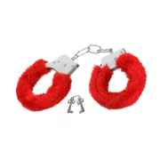Наручники Metal Handcuff з хутряним оздобленням, червоні
