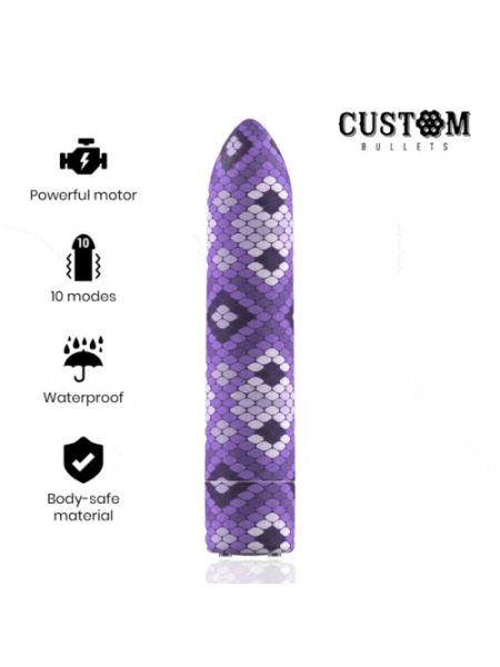 Мощная вибропуля Snake Purple Custom Bullets (Испания)