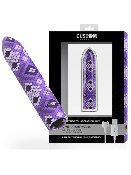 Мощная вибропуля Snake Purple Custom Bullets (Испания)