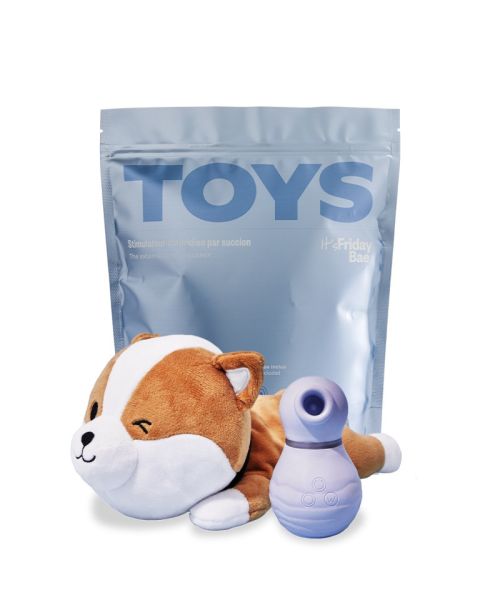 Вакуумный стимулятор для клитора TOYS + кейс-песик шиба-ину Friday Bae (Франция)