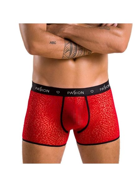 Чоловічі прозорі боксери Passion 046 SHORT PARKER S/M Red, сітка, під леопард