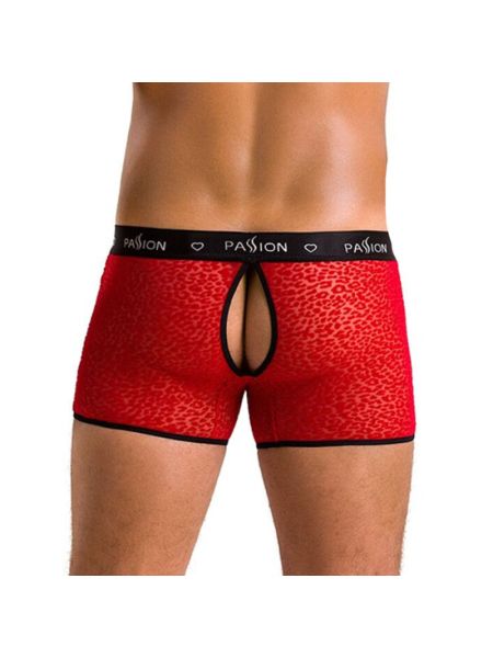 Чоловічі прозорі боксери Passion 046 SHORT PARKER S/M Red, сітка, під леопард