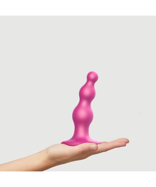 Насадка для страпона Strap-On-Me Dildo Plug Beads Framboise Metallic S
