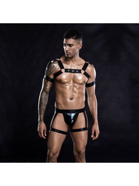 Еротичний комплект для чоловіків труси + портупея One Size Black