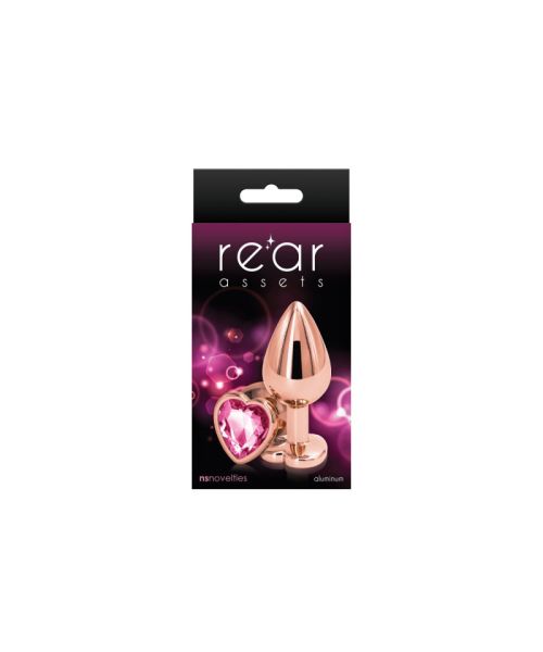 Анальна пробка NS Novelties Rear Assets - Rose Gold Heart - Medium - Pink