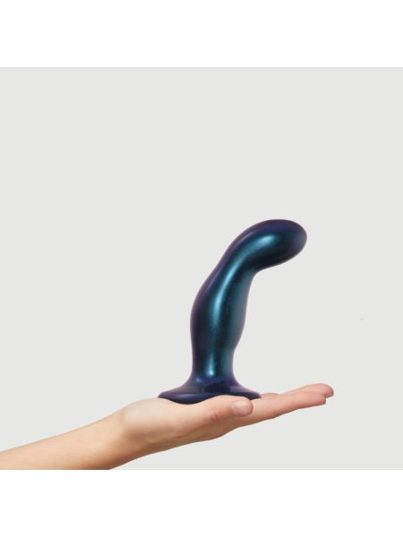 Дилдо Strap-On-Me DILDO PLUG SNAKY METALLIC BLUE, розмір M, діаметр 4 см, ввідна довжина 15,3 см