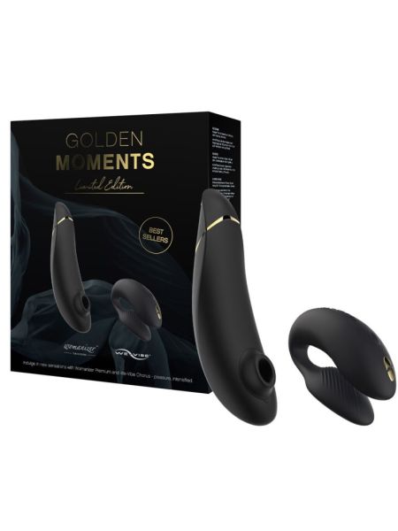 Преміальний подарунковий набір Golden Moments: Womanizer Premium та We-Vibe Chorus Black