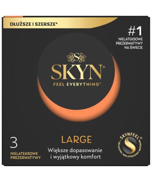 Безлатексні преміум-презервативи SKYN Large 3 шт, збільшений розмір