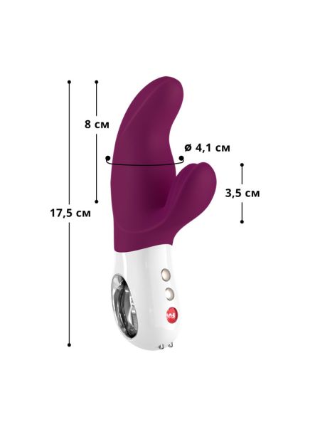 Вібратор-кролик Fun Factory MISS BI grape/white, 2 незалежні мотори, діаметр 4,2 см