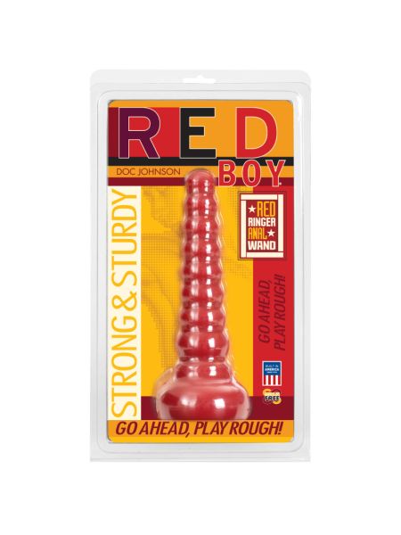Анальна пробка-втулка Doc Johnson Red Boy - Red Ringer Anal Wand, макс. діаметр 4,5 см
