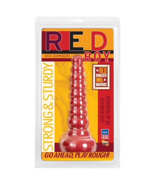 Анальна пробка-втулка Doc Johnson Red Boy - Red Ringer Anal Wand, макс. діаметр 4,5 см