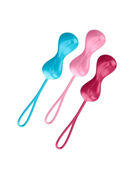 Вагінальні кульки Satisfyer Power Balls (3 пари), діаметр 3,4см, маса 60-76-92г, з кулькою всередині