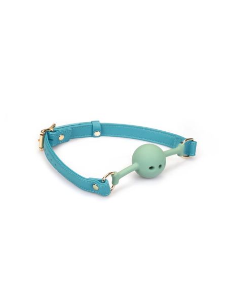 Кляп Liebe Seele Blue Lamb Leather Ball Gag with Velvet Lining