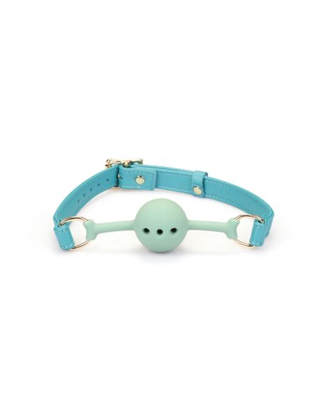 Кляп Liebe Seele Blue Lamb Leather Ball Gag with Velvet Lining