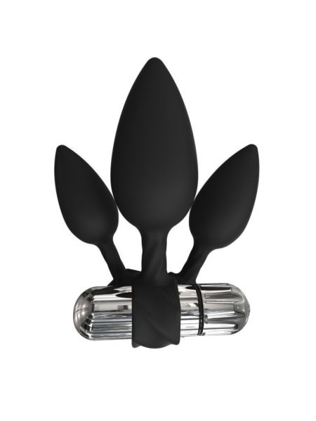 Набір анальних вібропробок Bathmate Anal Training Plugs VIBE, діаметр 2,5 см - 3,1см - 3,8см