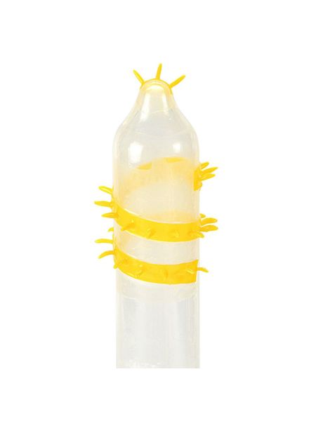 Насадка на член Recare Spike Condom Yellow (презерватив з вусиками та спіраллю шипів)