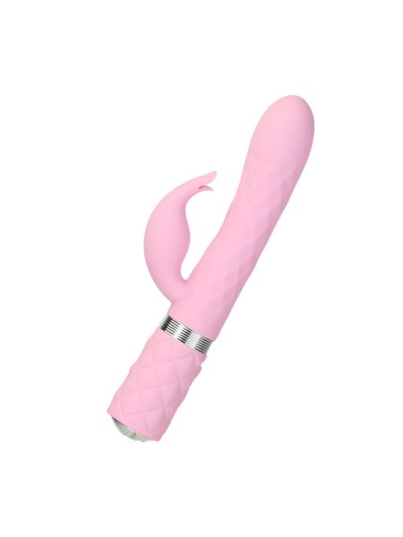 Розкішний кролик з ротацією та вібрацією Pillow Talk Lively Pink, кристал Сваровскі