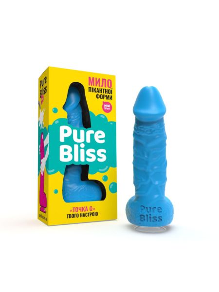Мило у формі пеніса Pure Bliss MINI Blue, крафтове мило-член, натуральне
