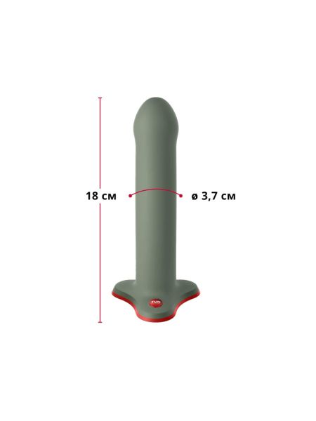 Фалоімітатор Fun Factory MAGNUM, оливковий, дуже гнучкий, довжина 18,3 см, діаметр 3,7 см