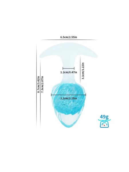 Анальна пробка Liebe Seele Icecream-shaped Crystal Anal Plug - Blue Small