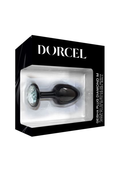 Анальна пробка Dorcel Geisha Plug Diamond M з кулькою всередині, створює вібрації, макс. діам. 3,2см