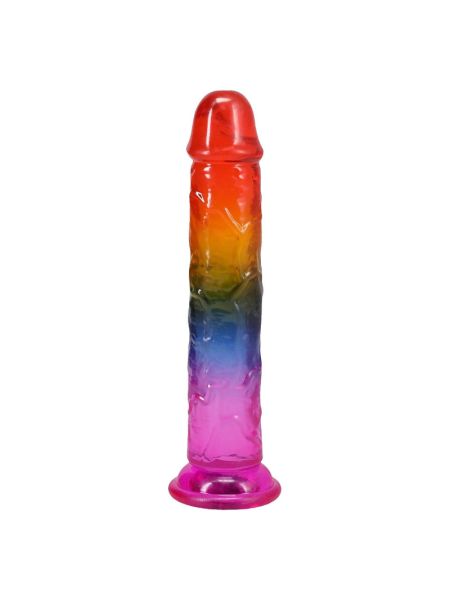 Дилдо Doc Johnson Crystal Jellies - 7.5 Inch Dong - Rainbow